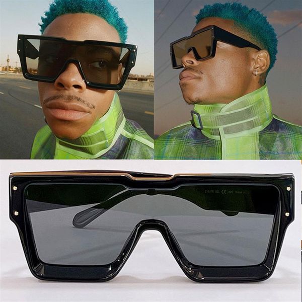 

designer cyclone sunglasses z1547w plate ultra-thick frame one-piece lens with four-leaf crystal decoration classic 1547 sun glass329r, White;black