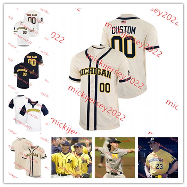 

michigan baseball jersey brandon mann brandon lawrence avery goldensoph custom stitched joey velazquez ryan zimmer michigan wolverines jerse, Black
