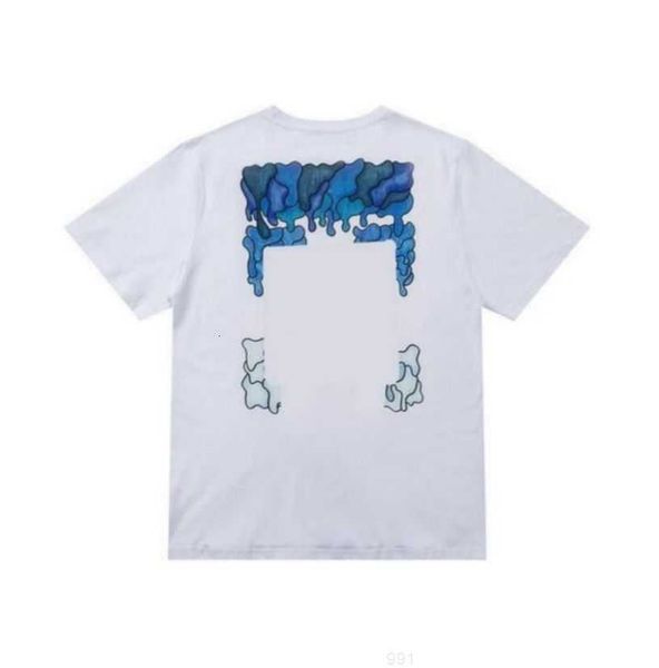 

summer fashion brand offs mens t shirts ow religious oil painting direct spray arrow tshirts hip hop short sleeve loose men tees women 6y0r, White;black