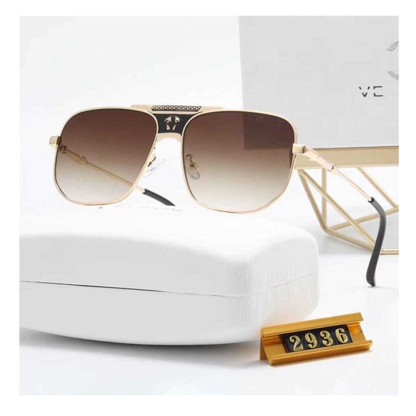 

2023 new brand luxury versage sunglass trendy mens womens sunglasses sunscreen temperament polarized uv proof beach gradient glasses, White;black