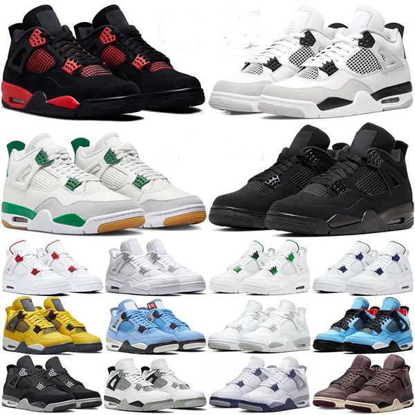 

jumpman 4 4s mens basketball shoes pine green military black cat canvas red thunder university blue thunder pink cactus jack men women train