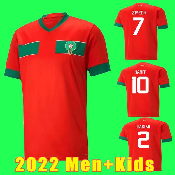 

morocco soccer jerseys t shirt 22/23 moroccan national team hakimi ziyech en-nesyri maillot de foot harit saiss idrissi boufal football shir, White;black