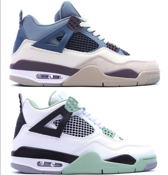 

with box designer new high 4 4s basketball shoes iv mens womens jorden4s seafoam oli green offs white 4s military black cats rasta 36-46 202