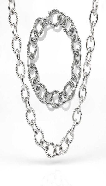 

style designer necklace set bracelet 18k gold fashion hip hop luxury chain plated ladies charm couple jewelry men gifts chains cop4734016, Silver