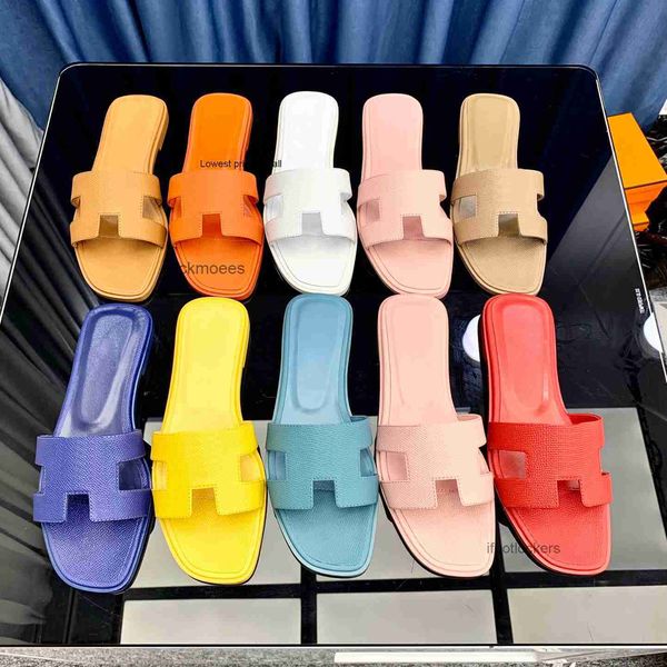 

designer oran sandal fashion sandals genuine leather women slippers summer luxury flat slides ladies beach sandal party wedding lady slipper, Black