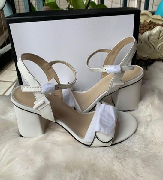 

classic high heeled sandals coarse heel leather suede woman shoes metal buckle for parties occupation sandals size35428247596, Black