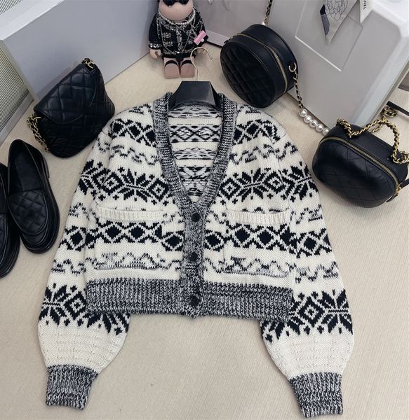 

cel 2023 women's spring brand jacket new women autumn winter fashion jacket logo jacket casual high-end coat print knitting cardigan bi, Black;brown