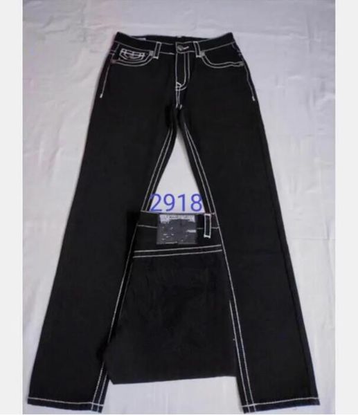 

2023 men's true jeans long trousers mens coarse line super religion jeans clothes man casual pencil blue black denim pants black ripped
