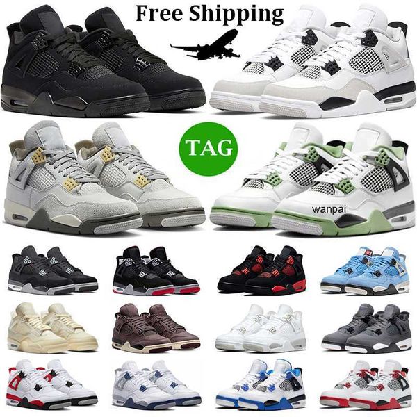 

2023 jumpman 4 basketball shoes men women 4s black cat pn dust military black university blue red thunder bred mens trainers sport sneakers