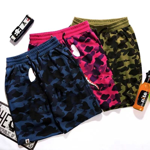 

2023 shark shorts mens shorts designer camo big mouth pubg-co-branded basketball shorts mesh breathable quick dry cotton 22 style shorts men, White;black