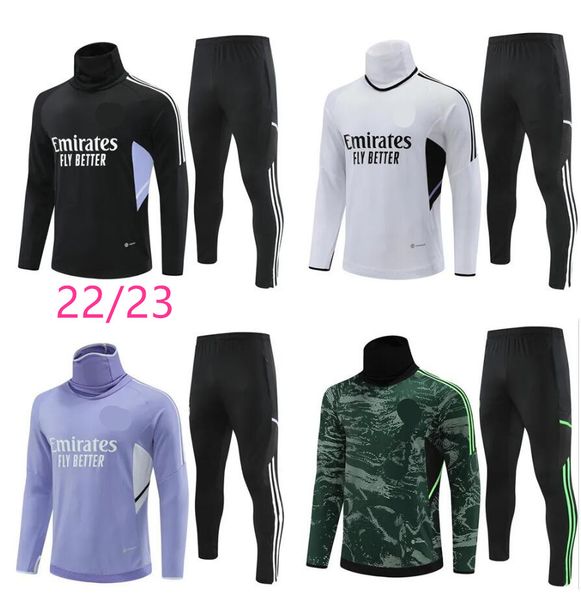 

kids soccer tracksuits sets real madrids tracksuit set 21 22 23 men and kids football kit chandal futbol survetement madrides training suit, Black