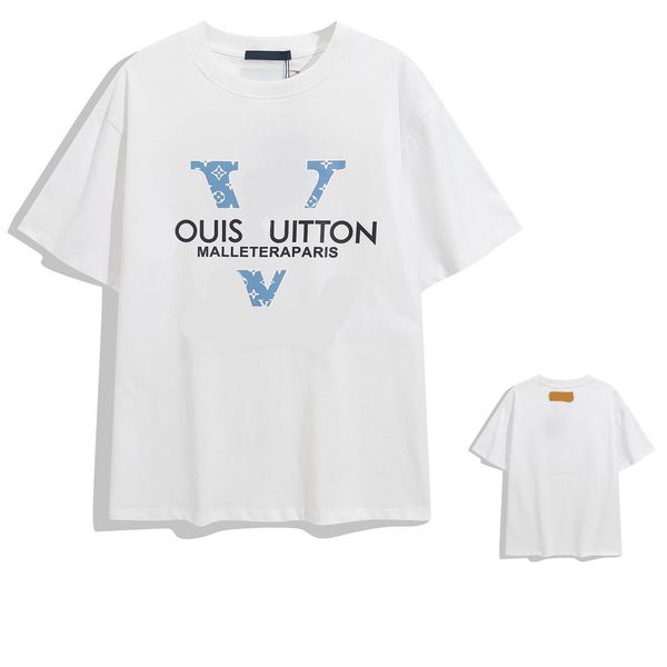 

2023 new r men's t shirt sleeve casual couple mercerized cotton t shirts trend letter luxury teen simple crew neck half sleeve s-xl, White;black
