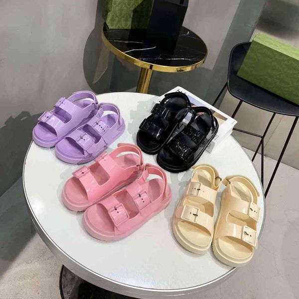 

classic sandals buckle women overture flat rubber thick bottoming casual fashion design spring and summer beach sandals mini slipper leather, Black