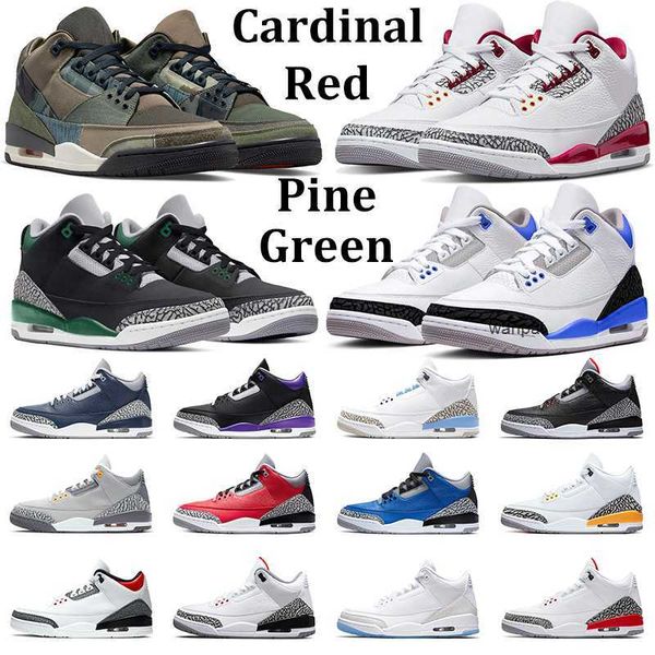 

ale 3s cardinal red men basketball shoes 3 jumpman pine green racer blue cement midnight navy court purple pure white cool grey mens trainer
