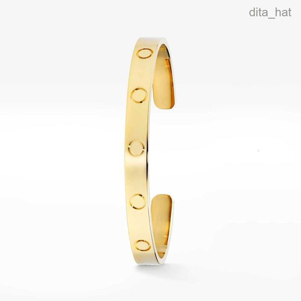 

open cuff love bracelets bangles for women men 316l titanium steel designer jewelry with inscription 17cm 19cm gold silver color classic des, Black