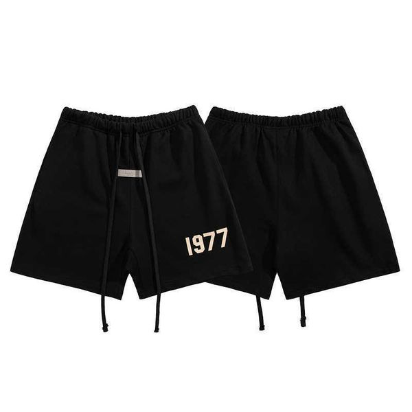 

foggg casual shorts fashion fogg fear god season 8 1977 double thread high street loose flocked drawstring shorts, White;black