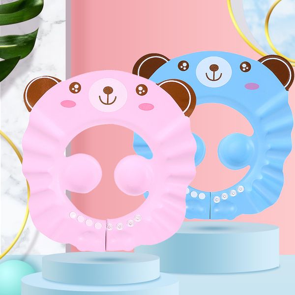 

baby shower soft cap adjustable hair wash hat for kids ear protection safe children shampoo bathing shower protect head cover hair wash ear