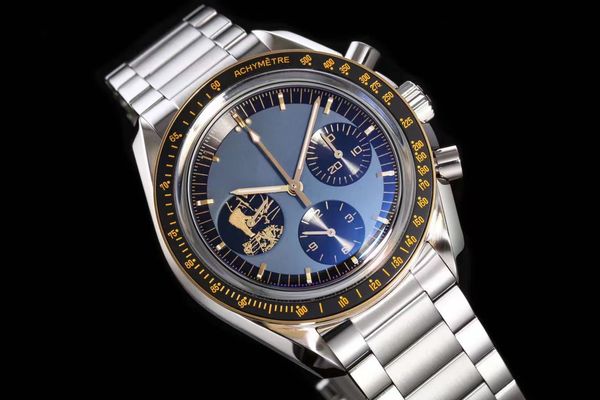

men's mechanical watch designer watch 42mm dial using ultra-3861 manual winding movement 42mm silver case super waterproof luxury lunar, Slivery;brown