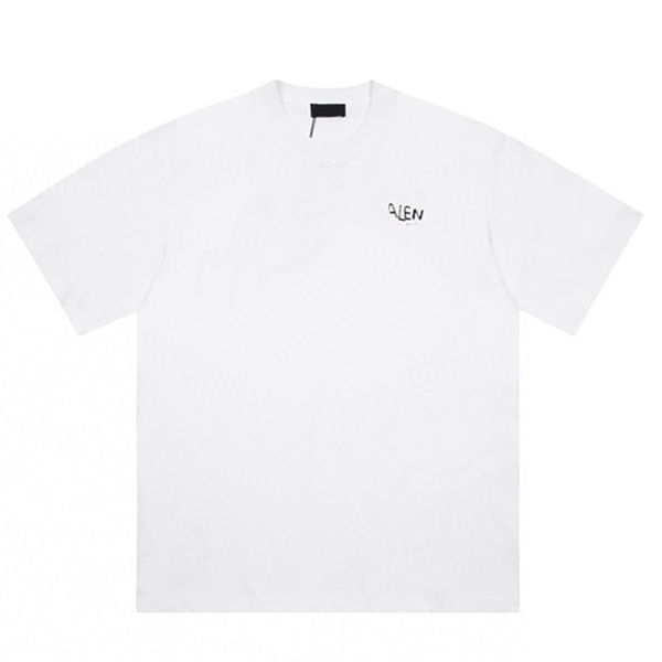

2023 paris tide brand classic bb cotton blend fabric embroidered small letter logo loose crew neck short sleeve men's and women's, White;black