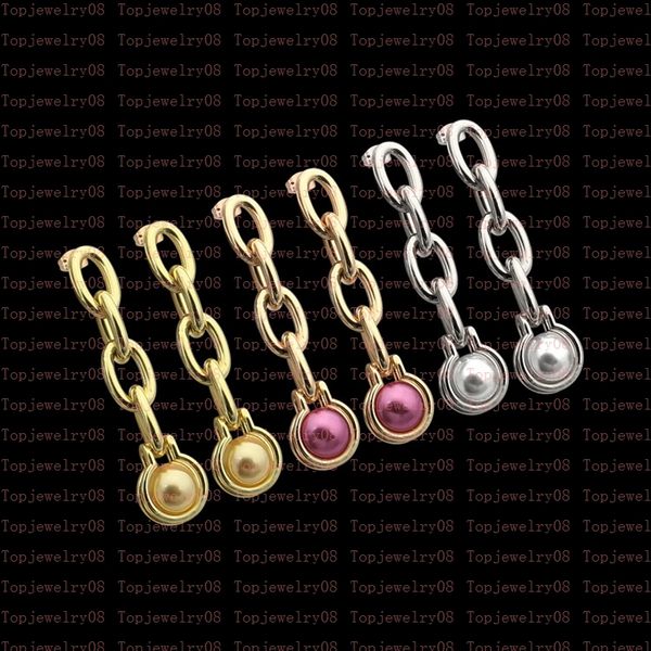 

luxury bracelet pearl earrings designer silver couple chain shape original fashion classic earrings necklace set female jewelry gift with bo, Black