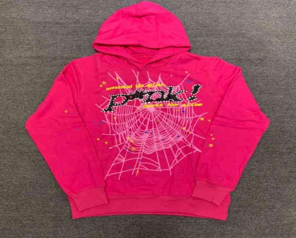 

designer vintage luxe fashion printing spider hooded pullover red sp5der young thug 555 angels hoodie men blue shoe web sweatshirt9344876, Black
