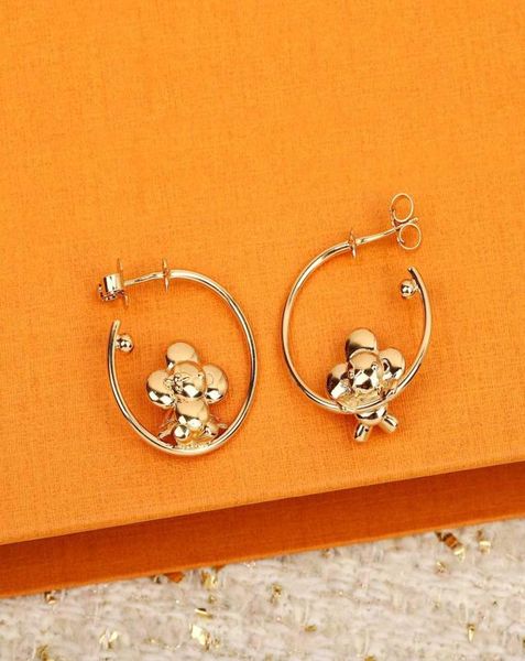 

2022 luxury quality charm drop earring with doll shape in 18k gold plated have box stamp ps3419a8178121, Golden