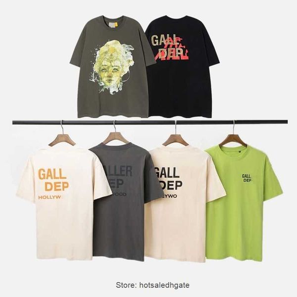 

2023 galleryes t shirt depts mens tshirt designer fashion pure cotton t shirt womens high street luxury loose classic print couples clothes, White;black