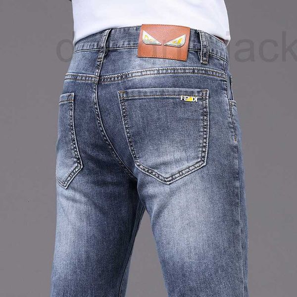 

men's jeans designer high end men jeans slim fit elastic small feet korean version trendy boy student little monster 5h8r, Blue