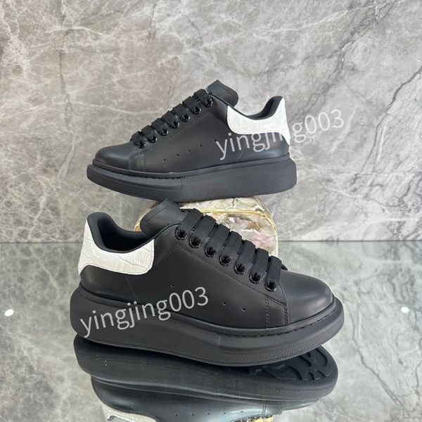 

2023 new luxury women sneakers boots shoes leather lace-up sneaker cowhide fashion lady trainers woman shoe men gym sneakers, Black