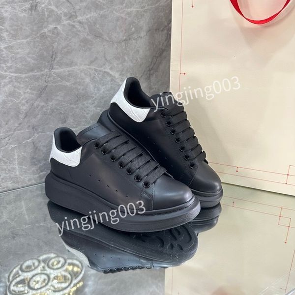 

2023 new luxury women sneakers boots shoes leather lace-up sneaker cowhide fashion lady trainers woman shoe men gym sneakers, Black