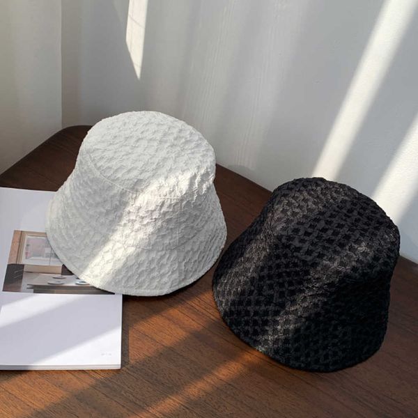 

wide brim hats 2022 new blk white fisherman hat korean wild sunshade big brim le thin bucket hat summer women bucket fisherman hat p230311, Blue;gray