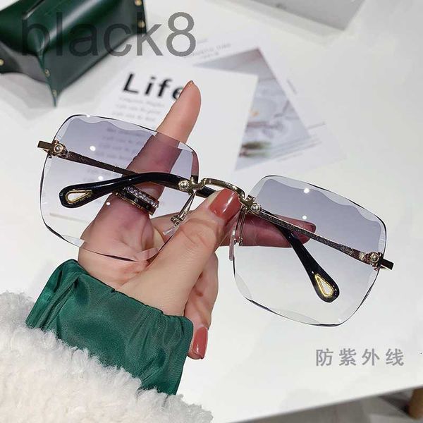 

sunglasses designer new style frameless trimmed women's fashionable a55e, White;black