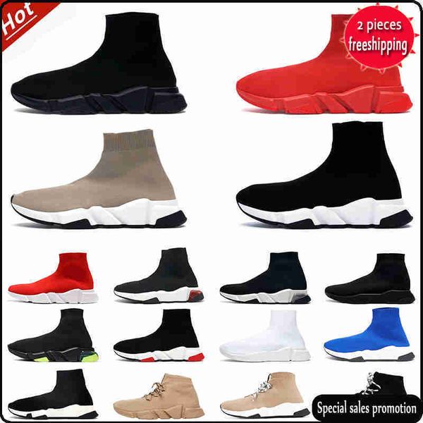 

ok sock shoes speed trainer mens womens sneakers graffiti triple black white full red lace-up triple beige clear sole volt blue luxury casua