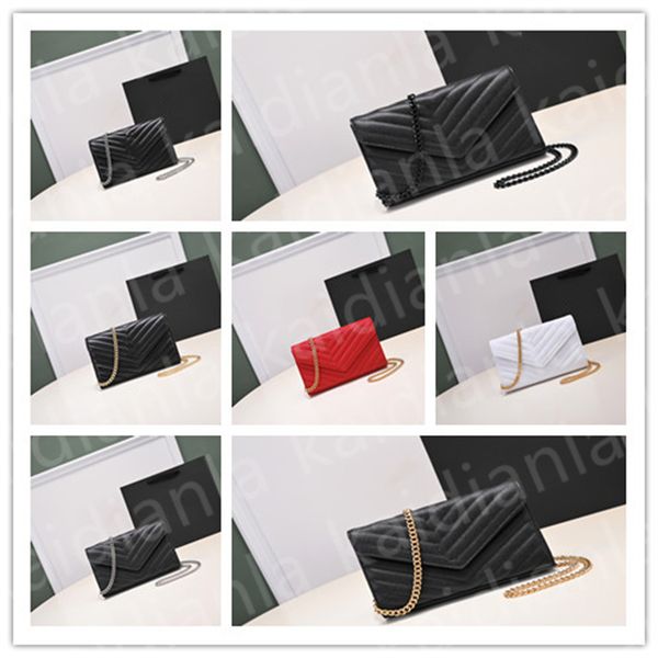 

designer bags clutch handbags envelope 100% lambskin caviar bags wallet on chain purse fashion lady shoulder bag women handbag vintage card
