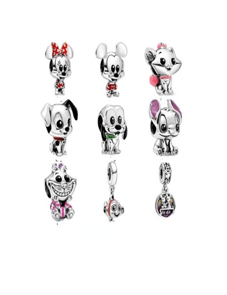 

sterling silver pandora charm beads miqi mini sidi cheshire cat dog beads suitable for women fashion bracelet bracele8547786, Bronze;silver