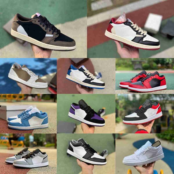 

fragment ts jumpman 1 1s low basketball shoes trainer black toe mystic green court purple unc banned white red brown shadow game royal desig