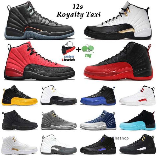 

2023 12s royalty taxi basketball shoes 12 utility twist reverse flu game dark concord playoffs wolf grey gamma blue mens trainers sport snea, Black