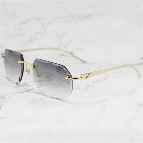 

20% off luxury designer new men's and women's sunglasses 20% off mens rimless panther diamond cut stylish glasses vintage driving, White;black