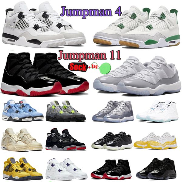 

designer jumpman 4s basketballs shoes 11 4 cement grey j4 mens womens dunks low 11s cherry sneakers lightning military black cats trainers l