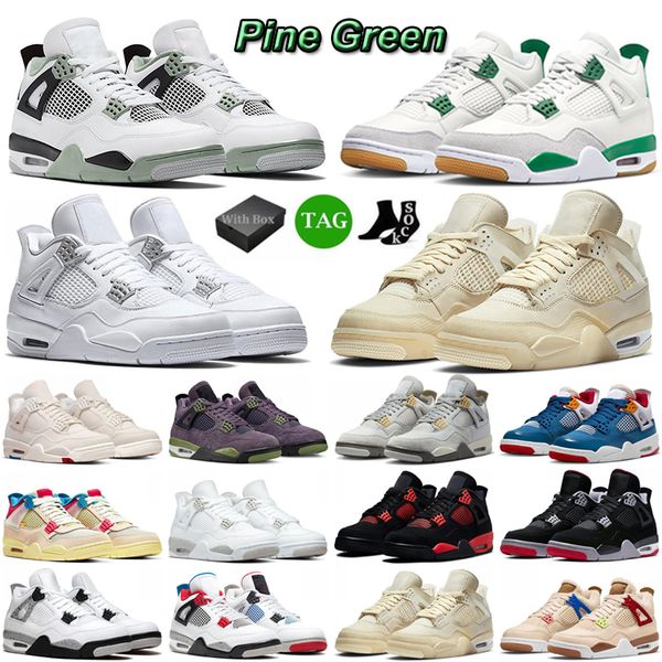 

pine green men basketball shoes for men women 4 4s pn dust cool grey military midnight navy black cat red thunder university blue women mens