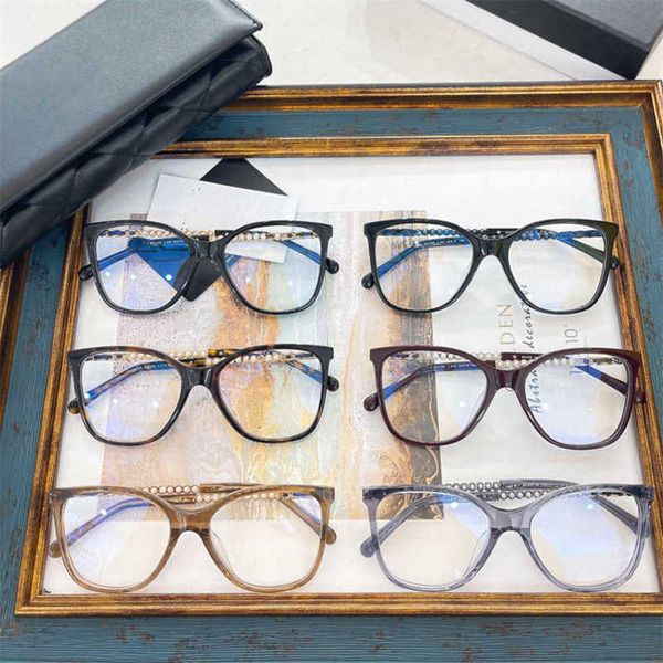

luxury designer new men's and women's sunglasses 20% off xiao xiangjia's net red of the same type pearl myopia eyeglass frame, White;black
