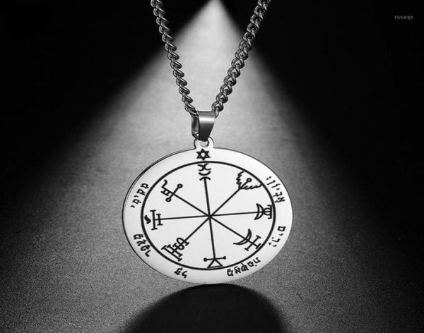 

pendant necklaces solomon moon stainless steel necklace amulet couple gothic casualsporty chain jewelry whole7701316, Silver