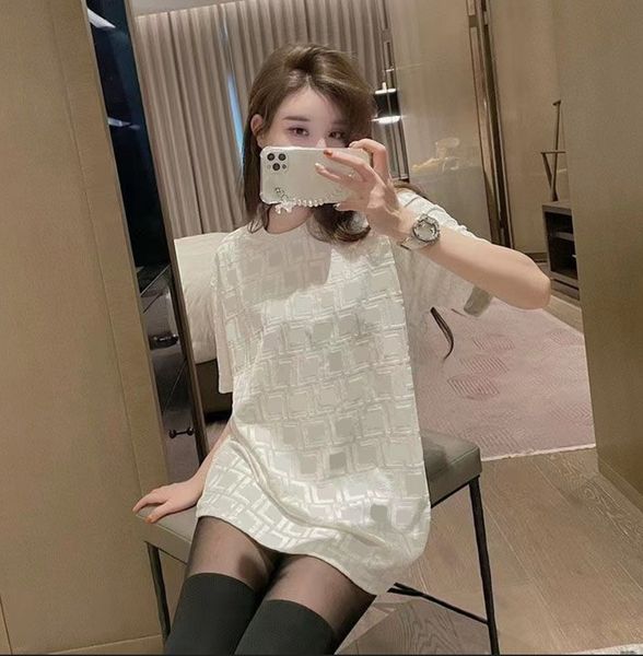 

women's t-shirt designer designer full letter f short sleeve tees fashion medium length loose crewneck solid color t-shirt h1hw, White