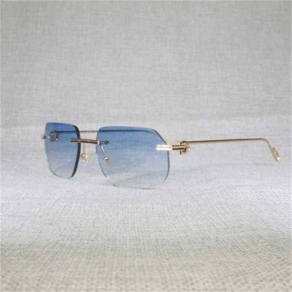 

30% off luxury designer new men's and women's sunglasses 20% off vintage rimless square men oculos lens shape shade metal frame cl, White;black