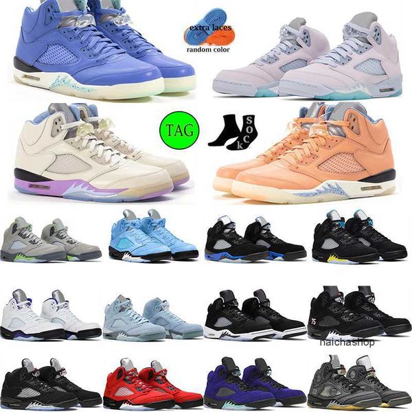 

fire red 5 5s jumpman men basketball shoes concord off noir easter racer blue sail jade horizon green bean mens trainers sports sneakers unc, Black