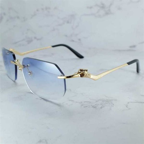 

30% off luxury designer new men's and women's sunglasses 20% off panther mens rimless polygon vintage glasses retro shades for wom, White;black
