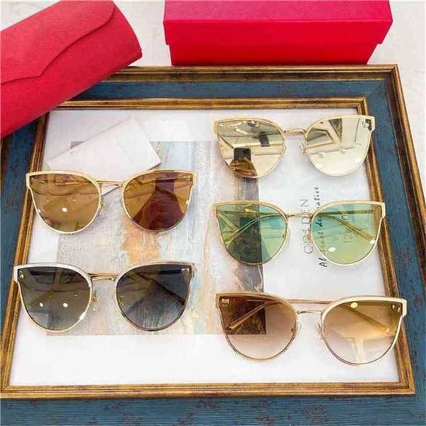 

luxury designer new sunglasses version fashion fashion leopard net red same cat eye uv proof ct0198skajia, White;black