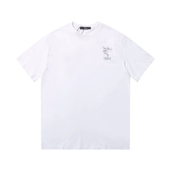 

23ss designer tide men's t shirts chest letter laminated print short sleeve high street loose oversize casual t-shirt 100% pure cotton, White;black