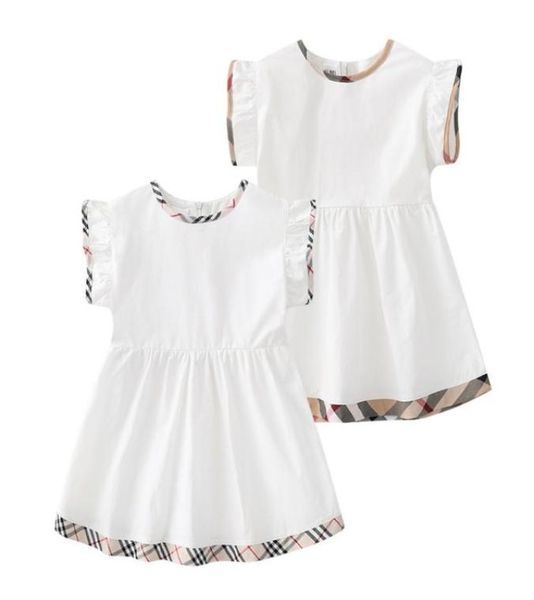 

fashion designed baby clothes for girls 06ys kids dress plaid summer white short sleeve children birthday party vestidos7056097, Red;yellow