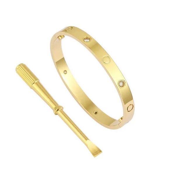 

love screw bracelet designer bangle 4 diamond bracelets designers jewelry titanium steel gold-plated never fade not allergic gold/silver/ros, Black